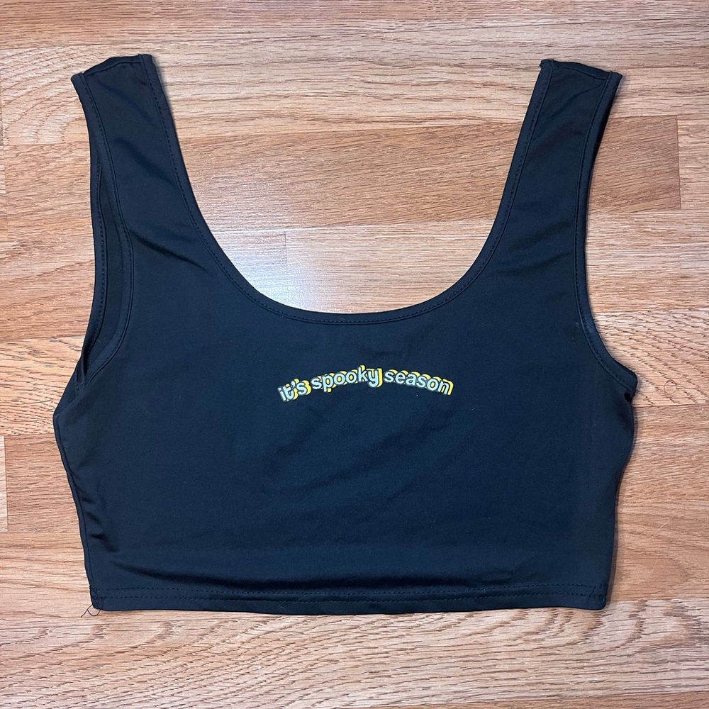 Black Crop Top with 'It's Spooky Season'